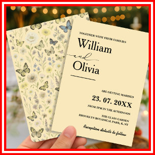 Butter Yellow Wildflower Wedding Invitation