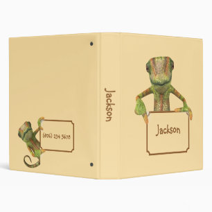 Butter Yellow with Multi-coloured Patterned Lizard Binder