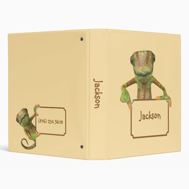 Butter Yellow with Multi-coloured Patterned Lizard Binder (Background)