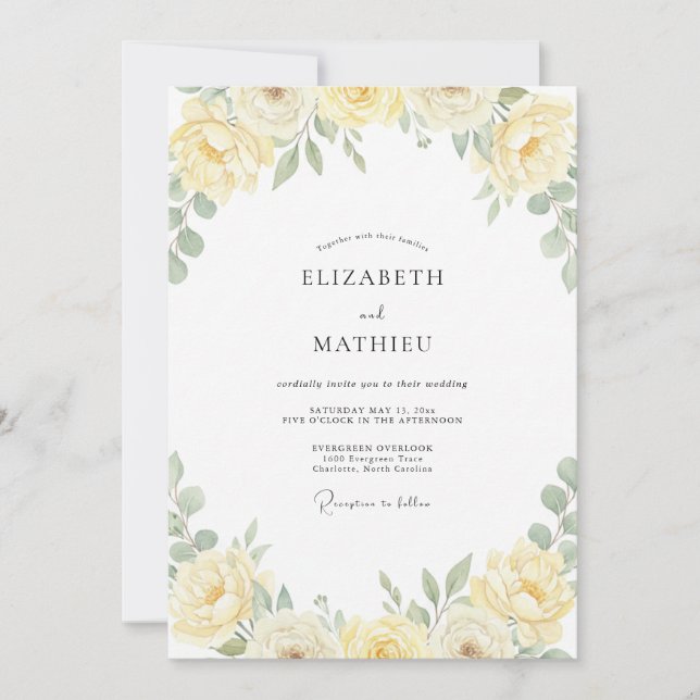Buttercream Blossom Wedding Invitation (Front)