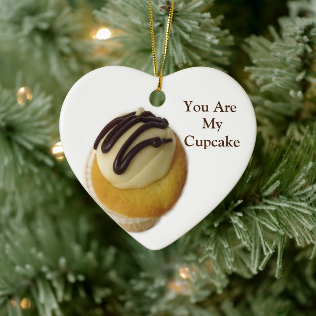 Buttercream Cupcake Ceramic Ornament (Tree)