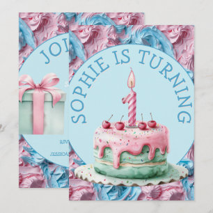 Buttercream Icing Party Birthday Invitation