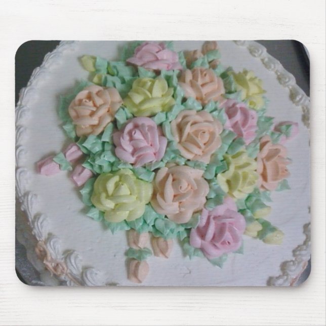 Buttercream icing roses mouse pad (Front)