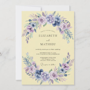 Buttercream Lavender Wildflower Wedding Invitation