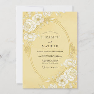 Buttercream Ornate Vintage Wedding Invitation