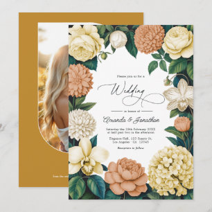 Buttercream, Vanilla Silk & Soft Apricot Wedding Invitation