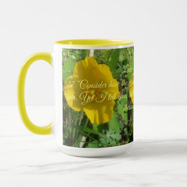 Buttercup and Bible quote mug (Left)