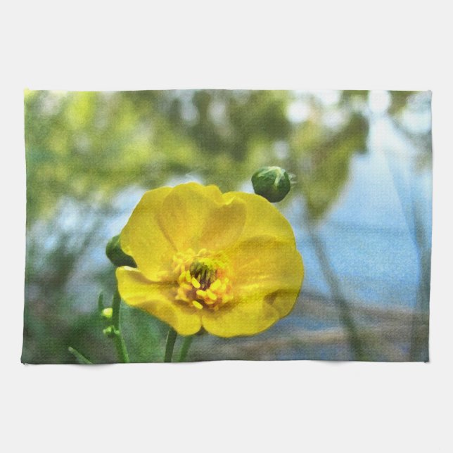 Buttercup at the Pond Kitchen Towel (Horizontal)