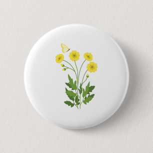 Buttercup Butterfly 2 Inch Round Button
