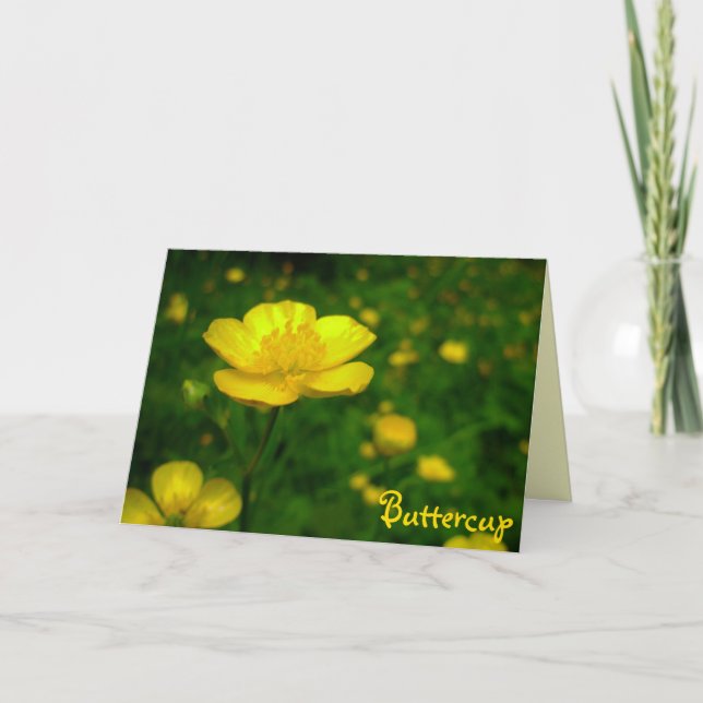 Buttercup Card Personalize Wild Flower Custom Card (Front)