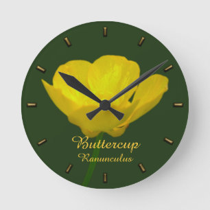Buttercup Clock Custom Wild Flower Wall Clock