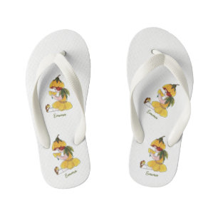 Buttercup Cute Flower Child Vintage Little Girl Kid's Flip Flops