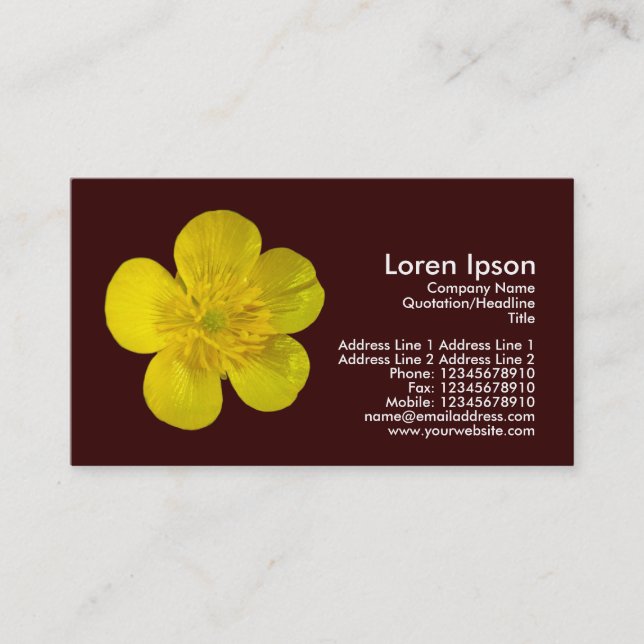 Buttercup - Dark Brown Business Card (Front)