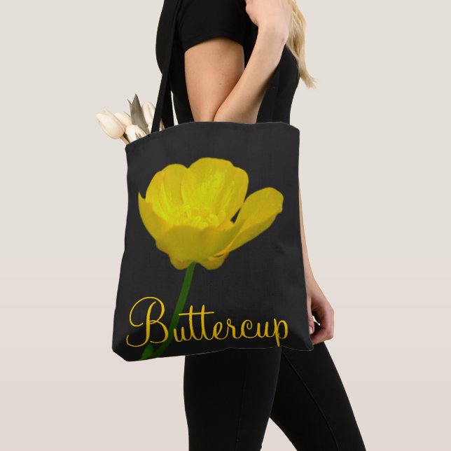 Buttercup Flower Tote Bag Wildlfower Beach Bags (Close Up)