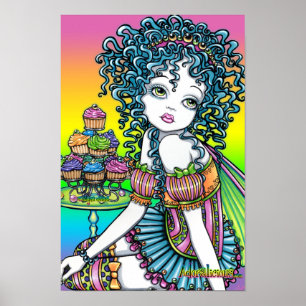 "Buttercup" Romantic Cup Cake Fairy Art Poster
