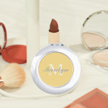 Buttercup Yellow Bridesmaid Initial and Name Compact Mirror<br><div class="desc">A personalized compact mirror for your wedding bridesmaid or maid of honour that has her initial and name on a trendy,  buttercup yellow colour background. Edit to replace initial and name. Select your compact mirror style.</div>