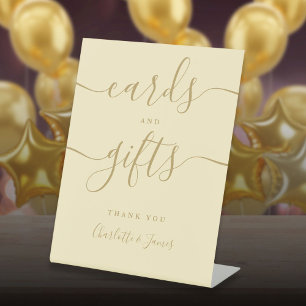 Buttercup Yellow Signature Script Cards And Gifts Pedestal Sign