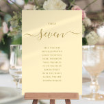 Buttercup Yellow Table Number Seating Chart<br><div class="desc">These elegant buttercup yellow and gold signature script double-sided table number seating chart cards are perfect for all celebrations. Designed by Thisisnotme©</div>