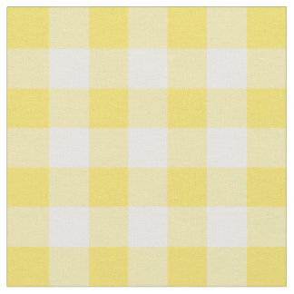 Buttercup Yellow & White Gingham Check Fabric