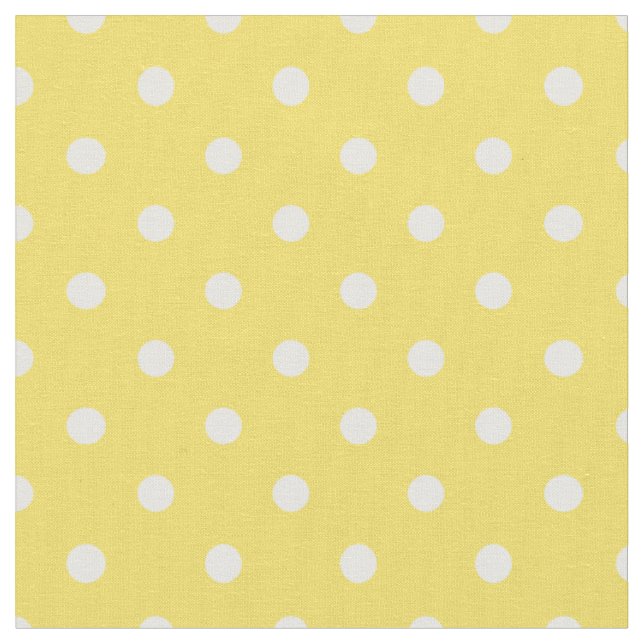 Buttercup Yellow & White Polka Dot Fabric (Close Up)