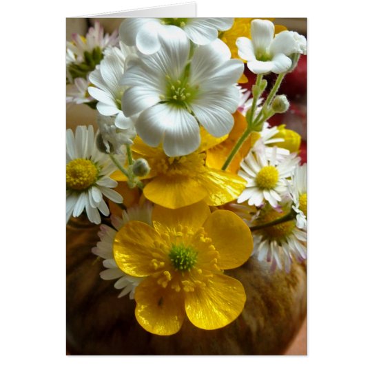 Buttercups and daisies card