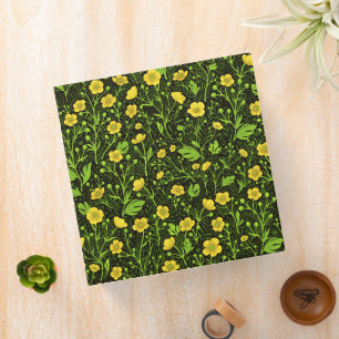 Buttercups on black binder