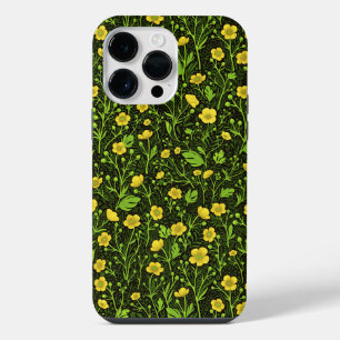 Buttercups on black iPhone 14 pro max case