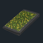 Buttercups on black trifold wallet<br><div class="desc">Hand-painted buttercups and various wild grasses</div>