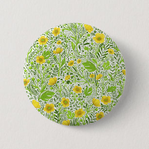 Buttercups on white 2 inch round button