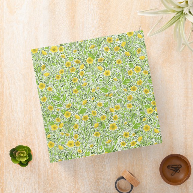 Buttercups on white binder (In Situ)