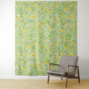 Buttercups on white tapestry