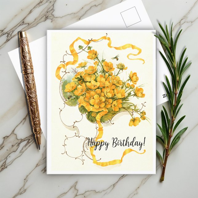  Buttercups Vintage Floral Postcard (Creator Uploaded)