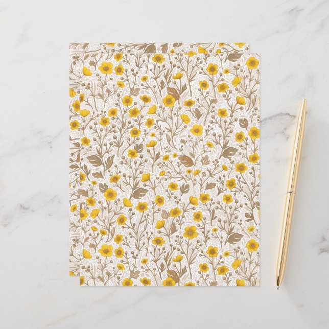 Buttercups, yellow and brown (Front/Back In Situ)