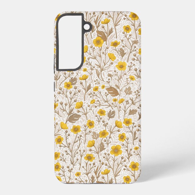 Buttercups, yellow and brown samsung galaxy s22+ case (Back)