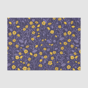 Buttercups, yellow and violet tissue paper