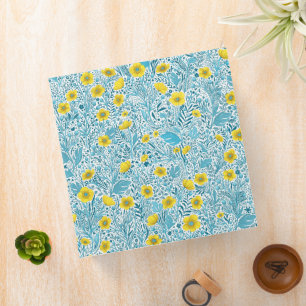 Buttercups, yellow, blue and white binder