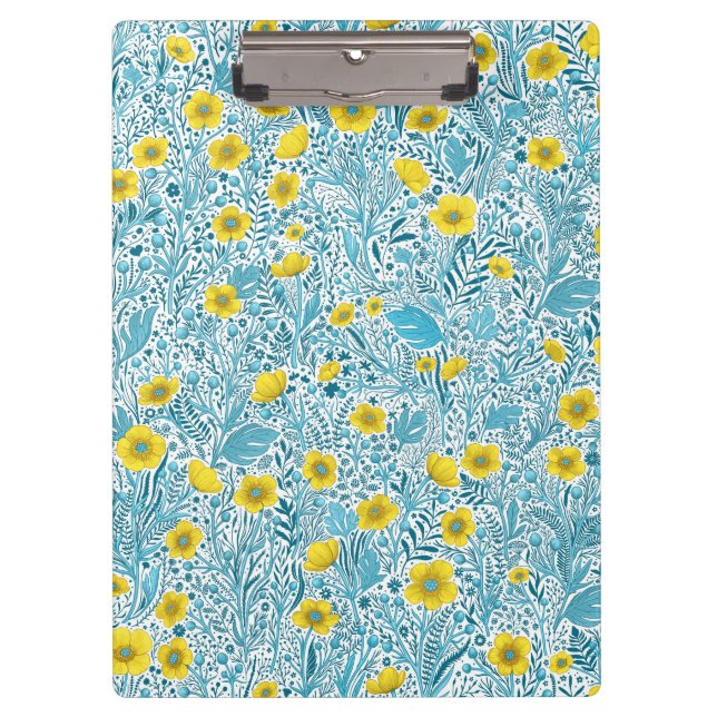Buttercups, yellow, blue and white clipboard (Front)