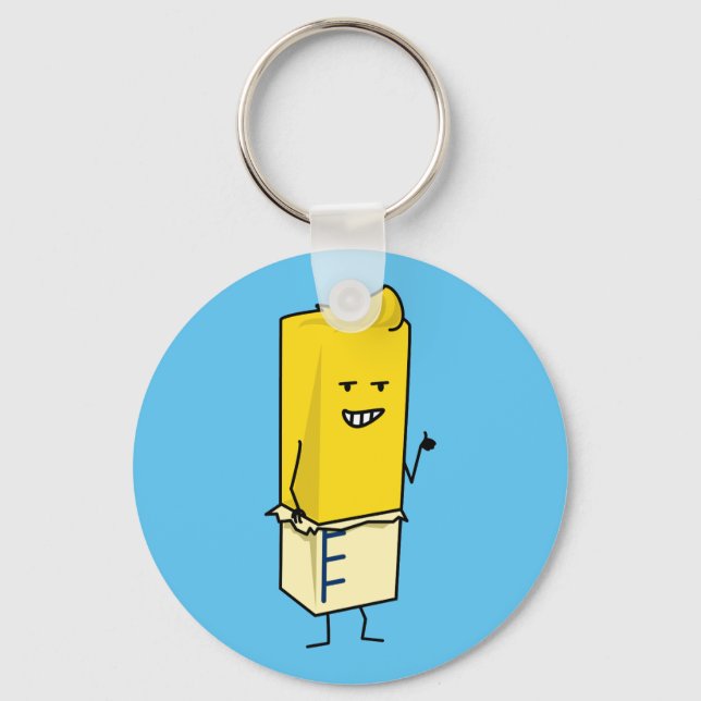 Buttered Buttery Stick of Butter Happy Thumbs Up Keychain (Front)