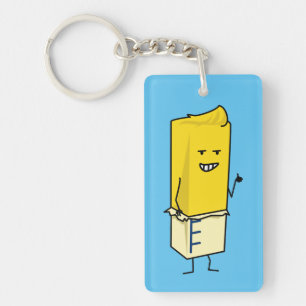 Buttered Buttery Stick of Butter Happy Thumbs Up Keychain