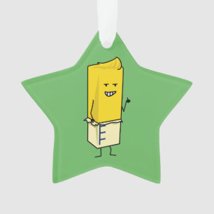 Buttered Buttery Stick of Butter Happy Thumbs Up Ornament