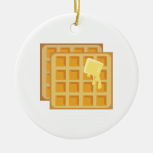 Buttered Waffles Ceramic Ornament