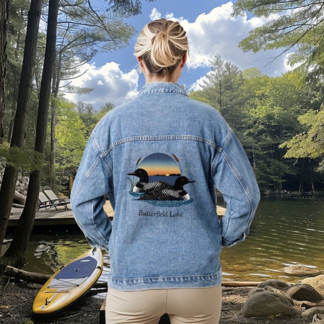 Butterfield Lake Loon Pair  Denim Jacket (Creator Uploaded)