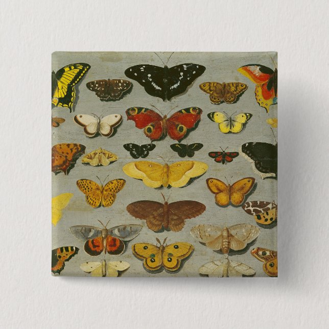 Butterflies 2 Inch Square Button (Front)