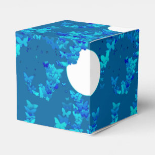 Butterflies against blue night sky, moonscape favor box