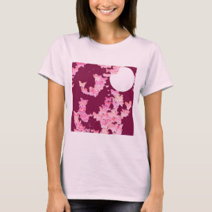 Butterflies against night sky, pink burgundy T-Shirt