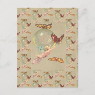 Butterflies and a Angel Postcard