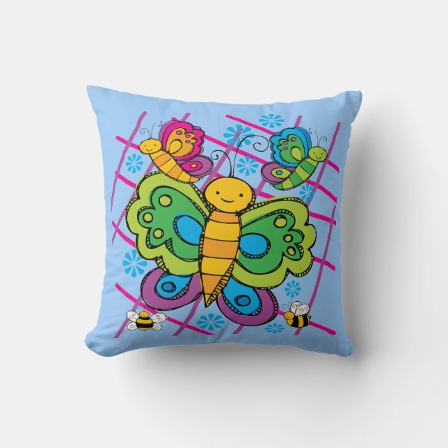 Butterflies and Bees Pillow (Front)