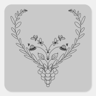 Butterflies and Bees  Square Sticker
