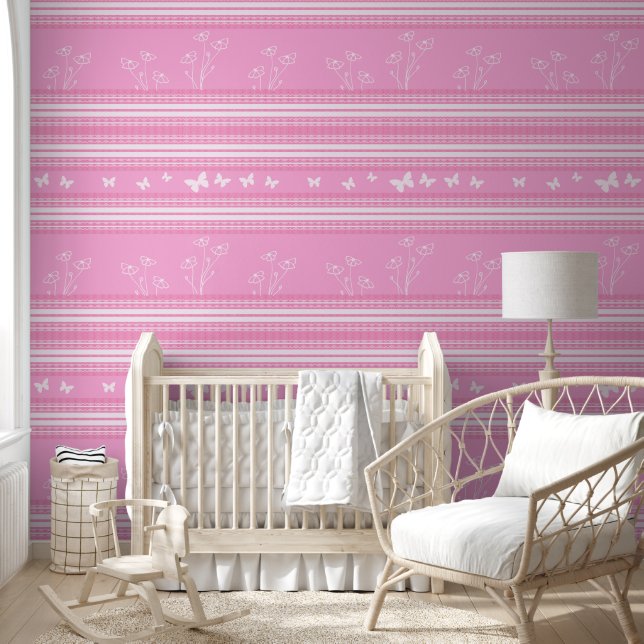  butterflies and blooming flowers wallpaper (Kids)