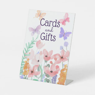 Butterflies and Blooms Baby Shower Gifts Table Pedestal Sign